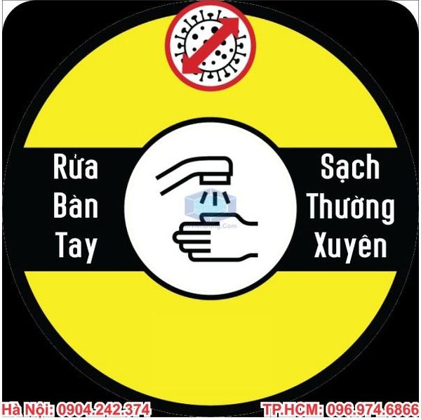 Bán decal dán cảnh báo phòng chống covid-19 có sẵn