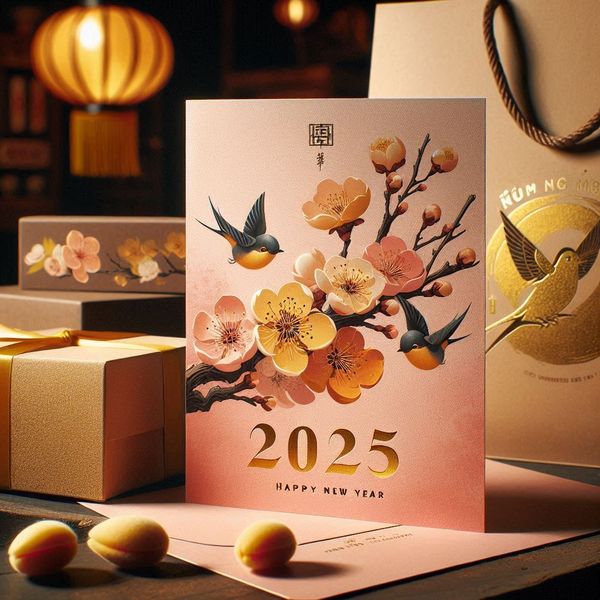 In thiệp chúc mừng năm mới 2025 lấy ngay tại Hà Nội