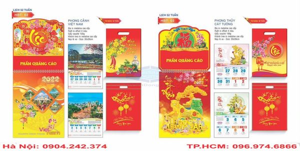 In lịch lò xo giữa 2025