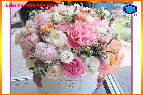 hộp đựng hoa tròn