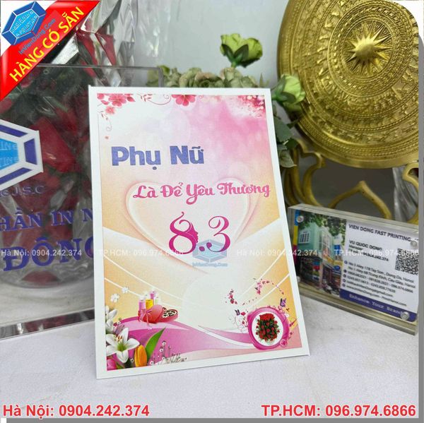 In thiệp 8/3 sang trọng - giá rẻ - giá tốt