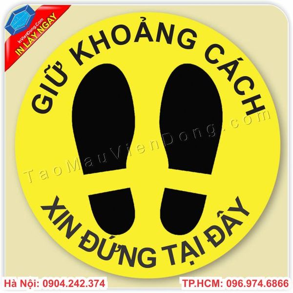 Bộ Tem nhãn decal phòng dịch Covid bán sẵn giá rẻ