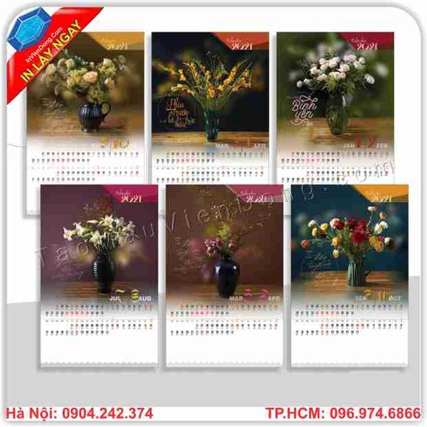In lịch treo tường 13 tờ 2025