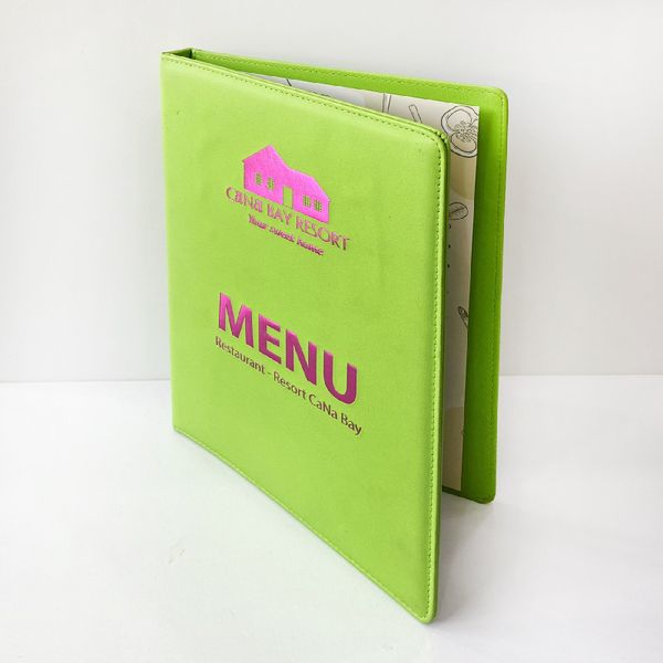 bìa menu bằng da có sẵn