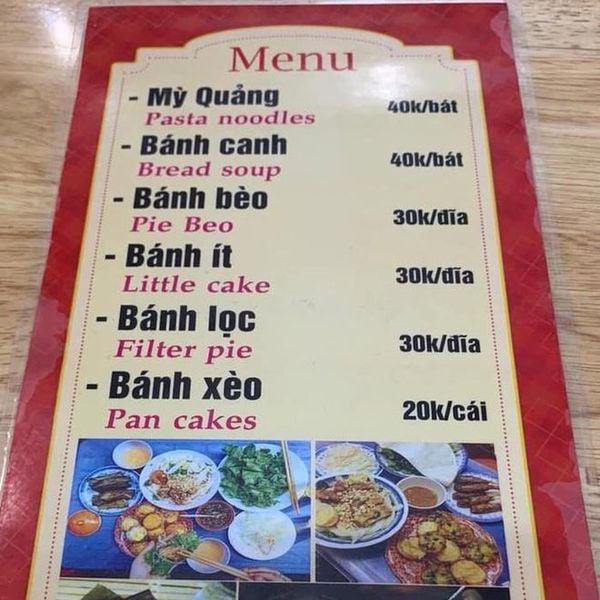 Thiết kế menu