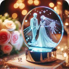 Mẫu pha lê 3D khắc ảnh cưới