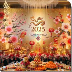 IN BANNER - BACKDROP TRANG TRÍ SÂN KHẤU LIÊN HOAN TẤT NIÊN CHÀO ĐÓN NĂM MỚI 2025