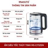 Ấm siêu tốc thủy tinh Masuto MS-Citizen18