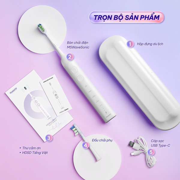 Bàn chải điện Masuto MSWaveSonic – Công nghệ chuyển động kép SonicTwist đột phá