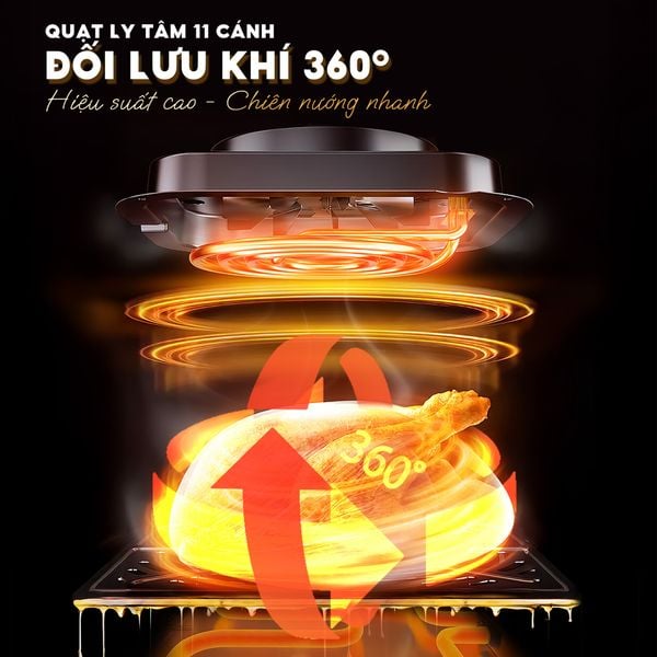 Nồi chiên không dầu phun sương Masuto MSKing 6L - 2 tầng đốt không cần trở lật