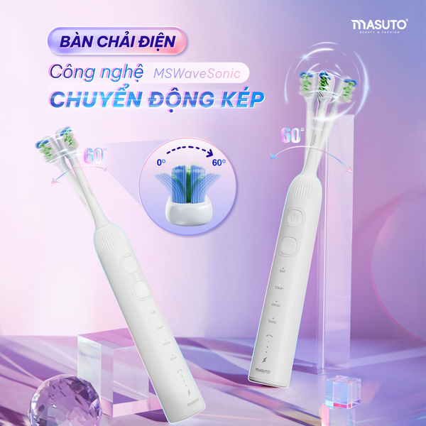 Bàn chải điện Masuto MSWaveSonic – Công nghệ chuyển động kép SonicTwist đột phá