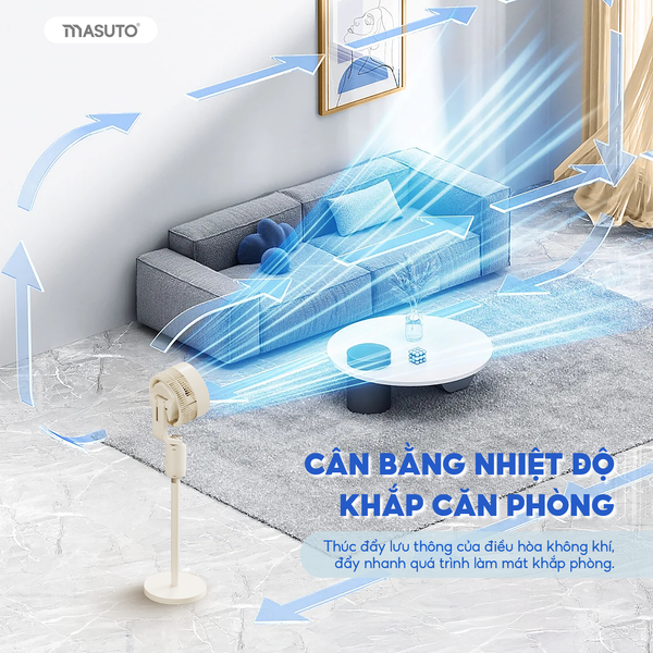 Quạt điện thông minh AI điều khiển bằng giọng nói TV - Masuto Smart Air