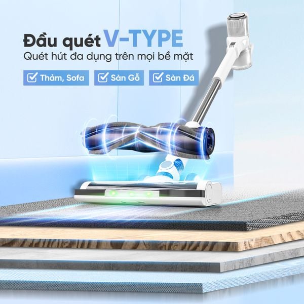 Máy hút bụi quét sàn không dây cầm tay Masuto MSClean