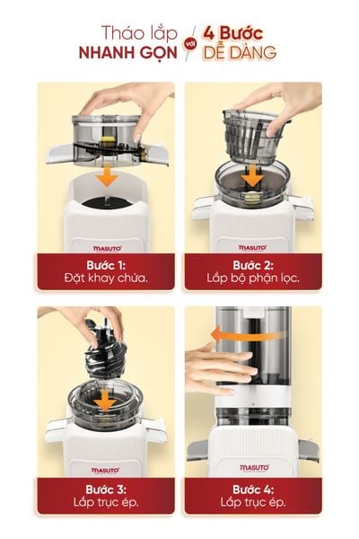 Máy ép chậm Masuto MSJuice| Nhân đôi lưới lọc - Nhân đôi trải nghiệm