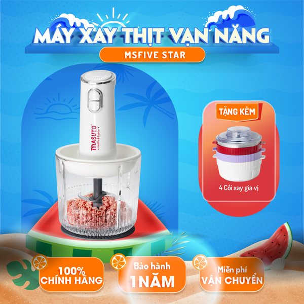 Máy xay thịt vạn năng MS FiveStar cối thủy tinh