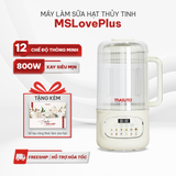 Máy làm sữa hạt thủy tinh chống ồn Masuto MSLovePlus