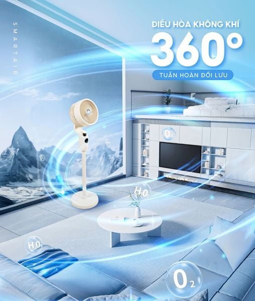 Quạt điện thông minh AI điều khiển bằng giọng nói TV - Masuto Smart Air