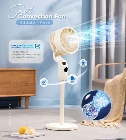 Quạt điện thông minh AI điều khiển bằng giọng nói TV - Masuto Smart Air