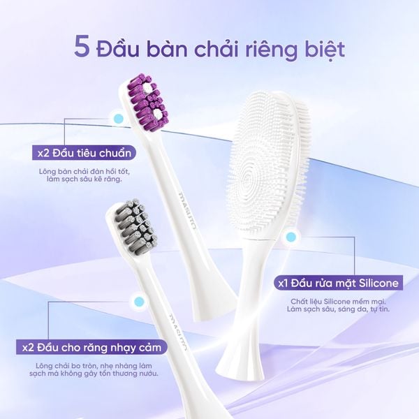 Bàn chải điện Masuto Hyper UVSonic - 5 đầu bàn chải