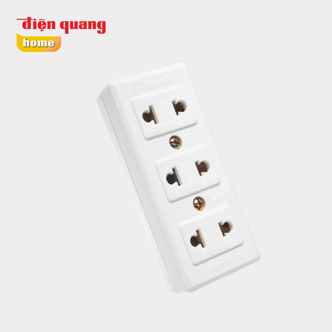 Ổ cắm Điện Quang ĐQ 004A-02 ( 3 lỗ không dây )