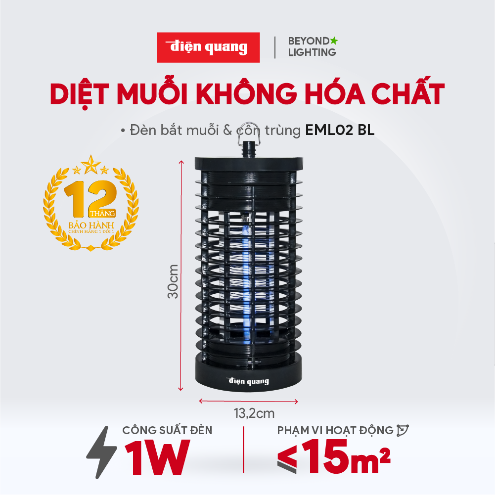 Đèn bắt muỗi Điện Quang ĐQ EML02 BL