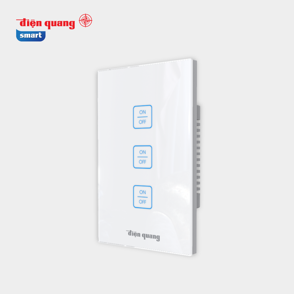 Công Tắc Cảm Ứng Apollo ĐQ SW1.1 R 03 01 WiFi ( Kiểu màu trắng, 3 nút, chữ nhật, 3 kênh điều khiển ON/OFF, WiFi )