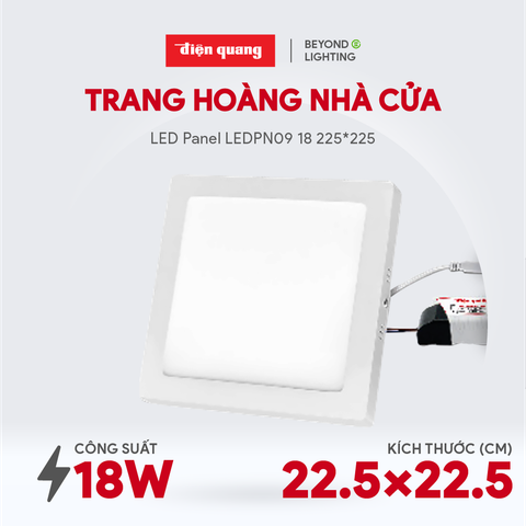 Bộ đèn LED panel Điện Quang ĐQ LEDPN09 18765 225 V04 (18W daylight 225*225)
