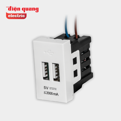 Ổ cắm USB âm tường DQHome ĐQ IW1 2UO W ( màu trắng )