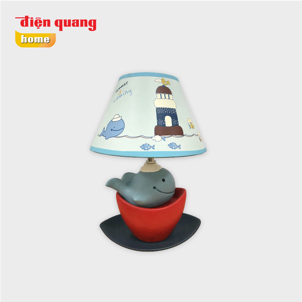 Đèn Gốm Sứ trang trí Điện Quang ĐQ DL16 WW ( Thân hình cá voi xanh, có bóng Led 5W, Ánh sáng vàng )