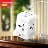 Ổ cắm điện đa năng ĐQ EQS 4W 2.4m 3U (4 lỗ 3 chấu, 2A 1C, khối vuông, màu trắng)