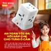 Ổ cắm điện đa năng ĐQ EQS 4W 2.4m 3U (4 lỗ 3 chấu, 2A 1C, khối vuông, màu trắng)