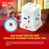 Ổ cắm điện đa năng ĐQ EQS 4W 2.4m 3U (4 lỗ 3 chấu, 2A 1C, khối vuông, màu trắng)