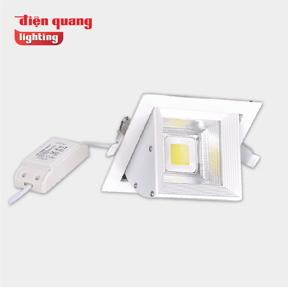 Bộ đèn LED chiếu điểm âm trần Điện Quang ĐQ LEDRSL07 20727 ( 20W, Ánh sáng vàng )