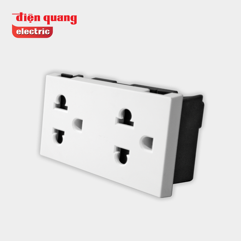 Set 3 Ổ cắm 3 chấu đôi âm tường DQHome ĐQ IW1 O3PD W ( màu trắng )