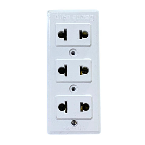 Ổ cắm Điện Quang ĐQ 004A-02 ( 3 lỗ không dây )