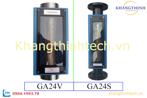  Đồng hồ đo lưu lượng khí thủy tinh mặt bích GA24S-15, GA24S-25, GA24S-40, GA24S-50, GA24S-65 