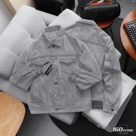 Áo Khoác Jeans Nam ICON105 Lightweight Light Grey Form Loose