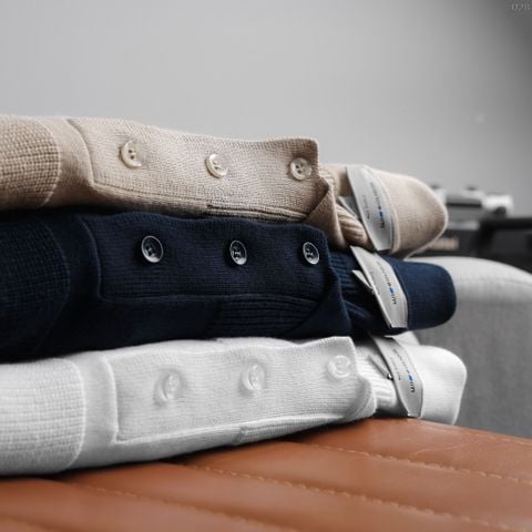 Áo Polo Len Nam ICONDENIM Minimalist DarkStriped Knit