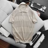 Áo Polo Len Nam ICONDENIM Minimalist DarkStriped Knit