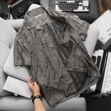 Áo Sơ Mi Cuban Nam ICONDENIM Torn Washed