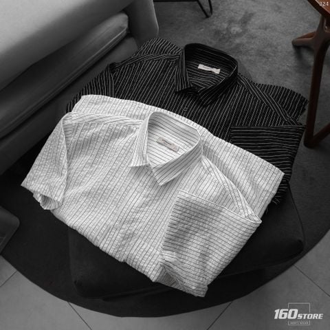 Áo Sơ Mi Nam Tay Ngắn Crinkle Stripe Form Boxy
