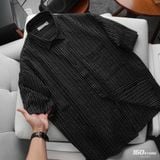 Áo Sơ Mi Nam Tay Ngắn Crinkle Stripe Form Boxy