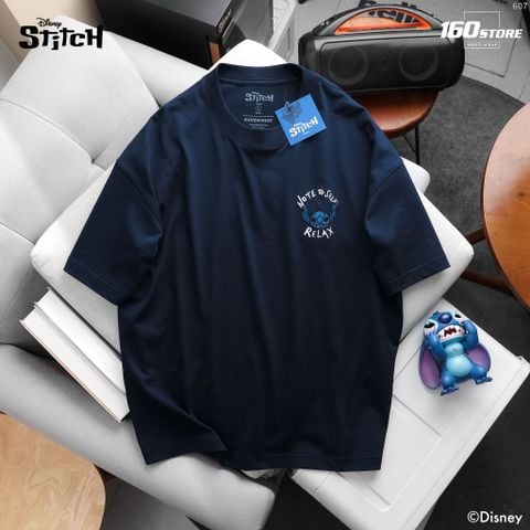 Áo Thun Nam Hoạ Tiết Disney Stitch Chill Vibes Form Boxy
