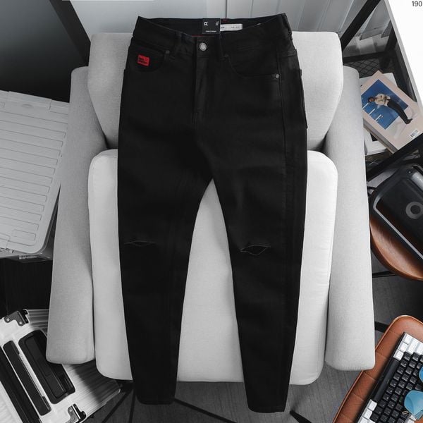 Quần Jeans ICONDENIM Black Crimson With Ripped Detail Skinny Fit