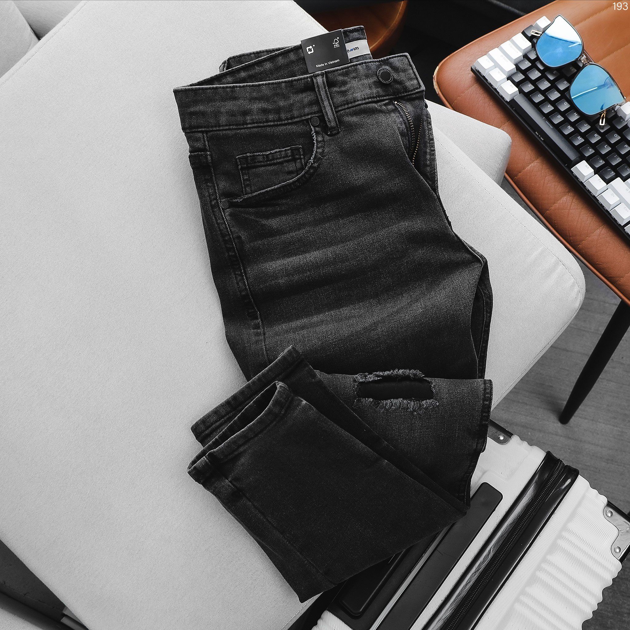 Quần Jeans ICONDENIM Ripped Dark Grey SlimFit