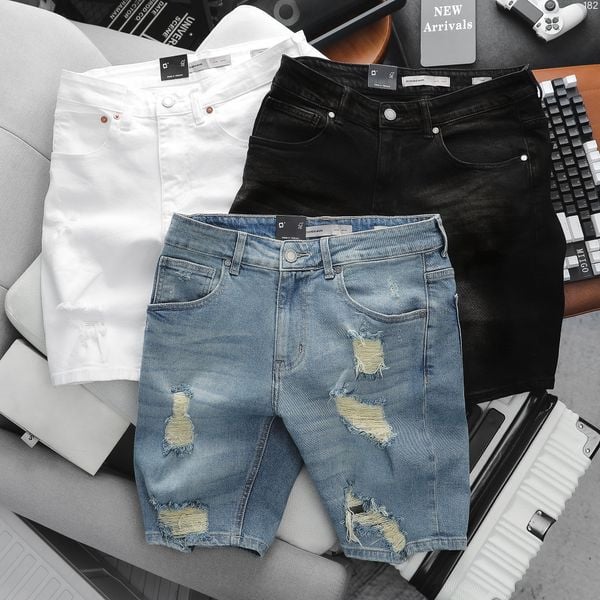 Quần Short Jean ICONDENIM Wash Rách