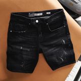 Quần Short Jeans Splater Gray Dark Wash