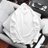 Áo Thun Nam Tay Dài ICONDENIM Vintage Henley With Leather Detail