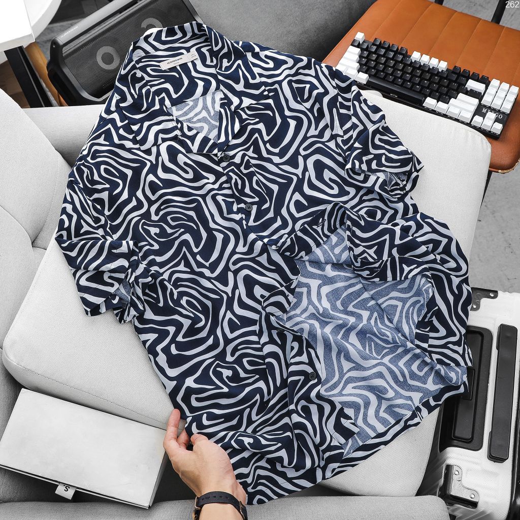 Áo Sơ Mi Cuban Nam ICONDENIM Abstract Twists