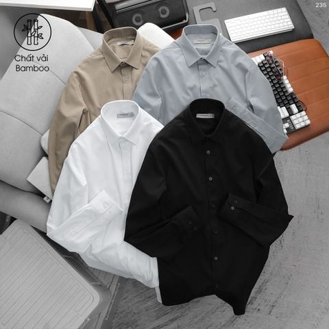 Áo Sơ Mi Nam ICÁo Sơ Mi Bamboo Nam ICONDENIM Basic Long-SleevesONDENIM Basic Long-Sleeves  Trắng - Xám - Nâu - Đen